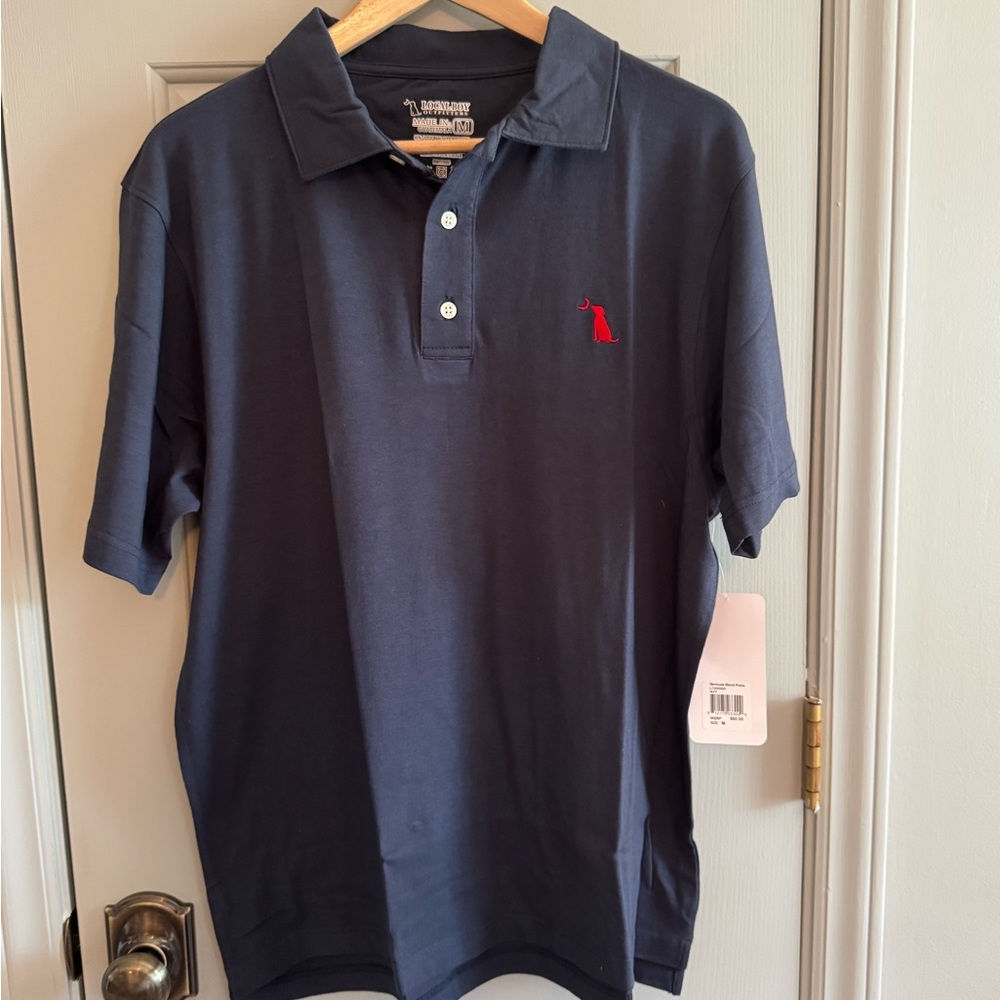Classic Navy Polo Shirt with Red Accent